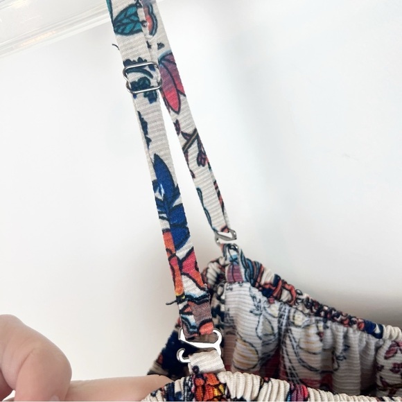 Vintage Y2K Boho Off Shoulder Floral Maxi Dress Asymmetrical Hem Hippie Gypsy S - Picture 6 of 14